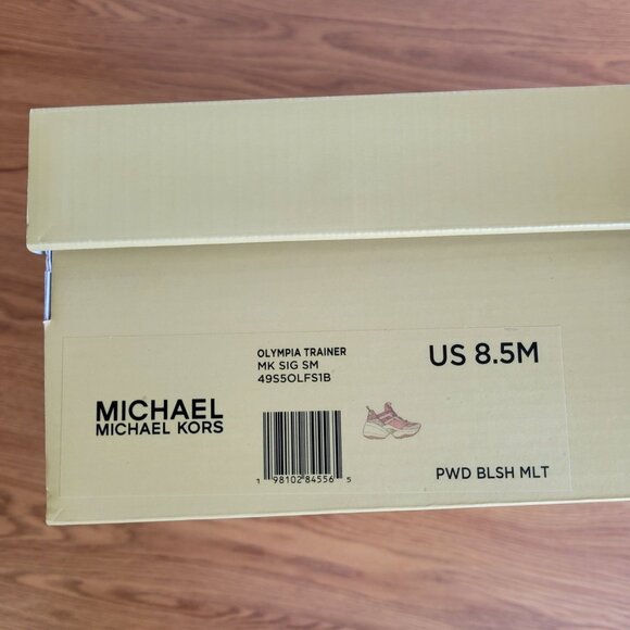 Michael Kors Olympia Mixed Media Trainer Platform 8.5M Women Shoes Sneakers Pink - Picture 9 of 12